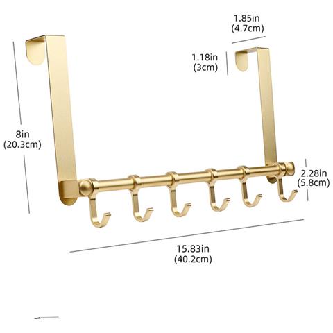 Appendiabiti Da Porta In Alluminio Per Camera Da Letto, Bagno E Altro Ancora Gold - Foto 2