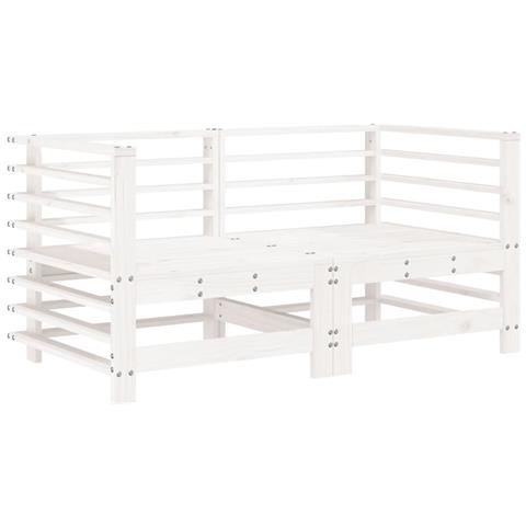 Set Salotto da Giardino 6 pz Bianco in Legno Massello di Pino - Foto 2
