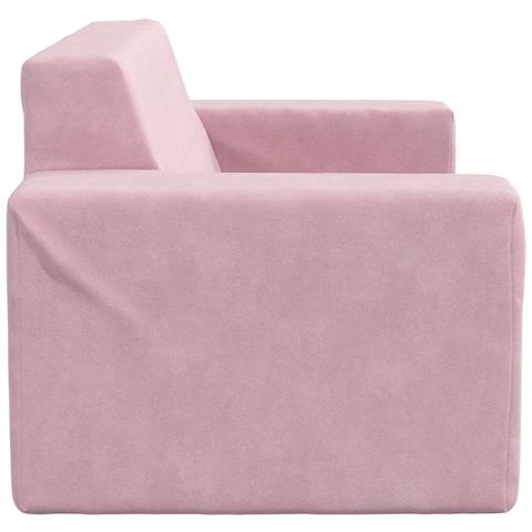 Divano per Bambini 2 Posti Rosa in Morbido Peluche - Foto 2