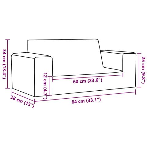 Divano per Bambini 2 Posti Rosa in Morbido Peluche - Foto 7