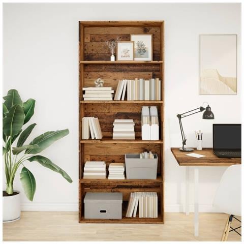 Libreria Legno Antico 80x30x189 Cm In Legno Multistrato - Foto 2