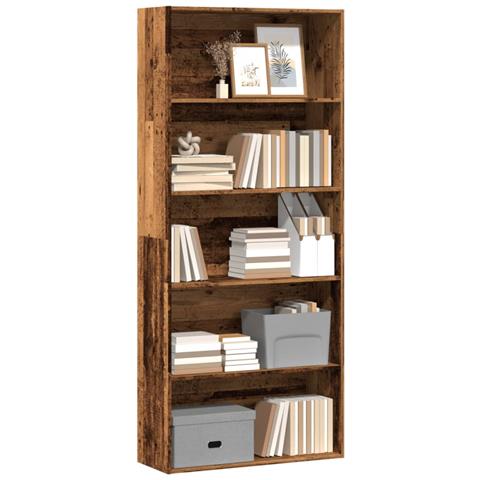Libreria Legno Antico 80x30x189 Cm In Legno Multistrato - Foto 3