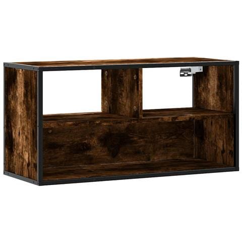 Mobile Tv Rovere Fumo 80x31x39,5 Cm Legno Multistrato E Metallo - Foto 2