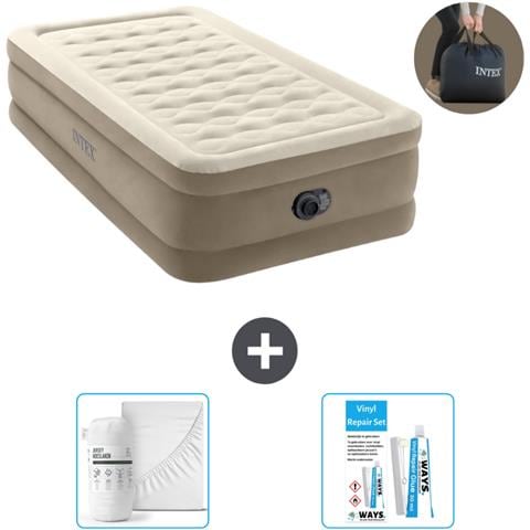 Set Materassino Gonfiabile - 191x99x46 Cm - Beige - Include Accessori Coordinati - Foto 1