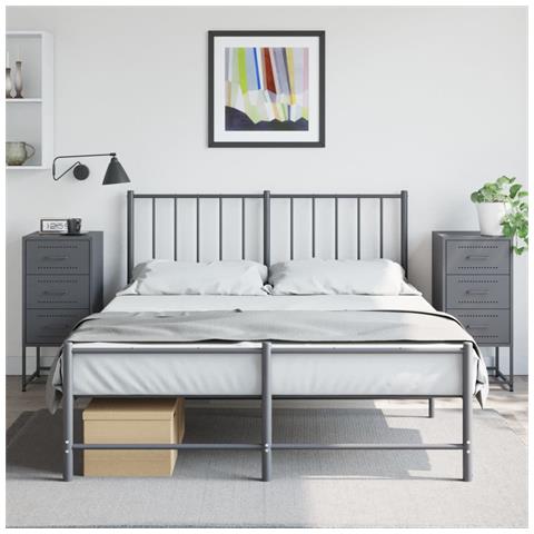 Lusso Casadino -  Comodini 2 Pz Antracite 36x39x78 Cm In Acciaio - Foto 8