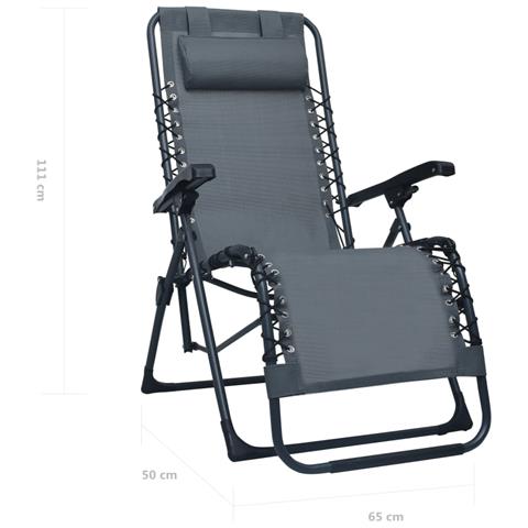 Sdraio Pieghevole Grigia In Textilene - Foto 8