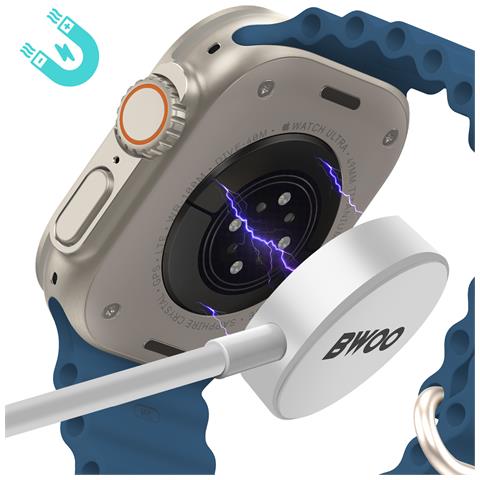 Cavo Magnetico Per Apple Watch 5w Con Presa Usb-c Compatto, Bianco - Foto 2