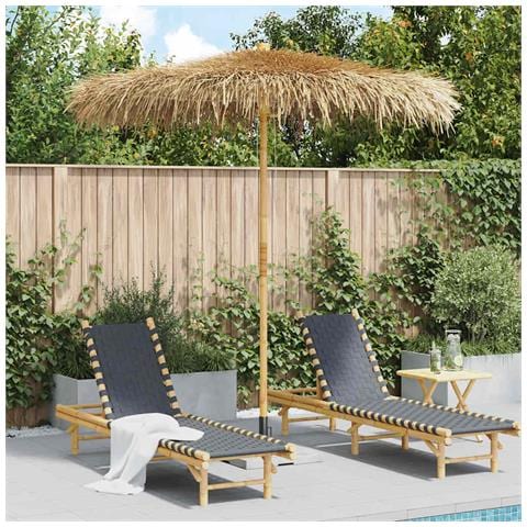 Ombrello Tiki con Baldacchino a Foglia di Banana 240 cm Bambù - Foto 2
