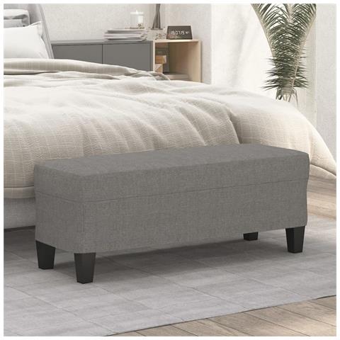 Panca Grigio Scuro 100x35x41 cm in Tessuto - Foto 2
