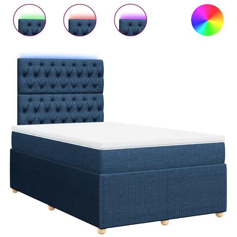 Giroletto a Molle con Materasso Blu 120x190 cm in Tessuto - Foto 1