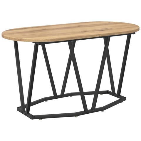 Tavolino da caffè in rovere, 80x40x40,5 cm, in legno ingegnerizzato e metallo - Foto 1