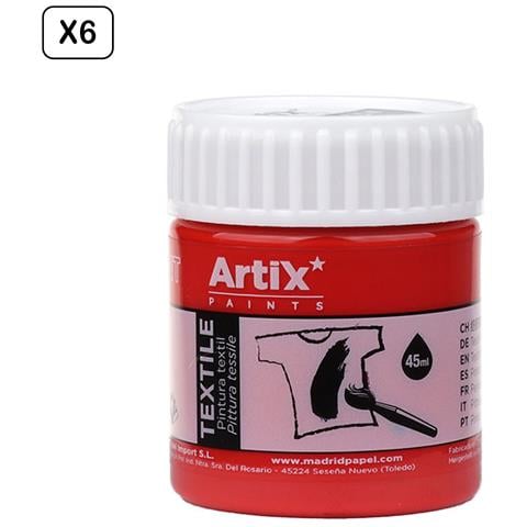 Confezione Da 6 Pz. Colorante Textile Rosso 45 Ml - Foto 1