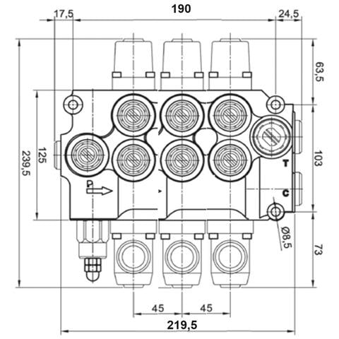 Distributore Idraulico Da 1/2"" A 3 Leve Doppio Effetto 80l - Foto 2