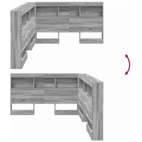 Testata contenitore Grigio sonoma 120 cm Legno multistrato - Foto 9