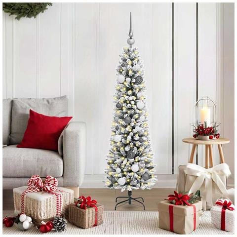 Albero di Natale snodato Bianco 150 cm PVC - Foto 2