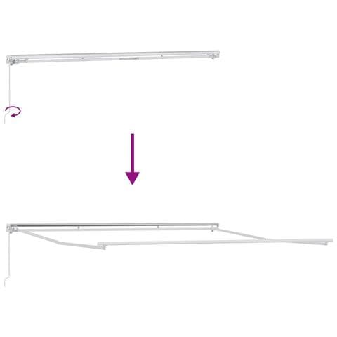 Tenda da Sole Bianco 4,5 × 3,5 m Metallo - Foto 9