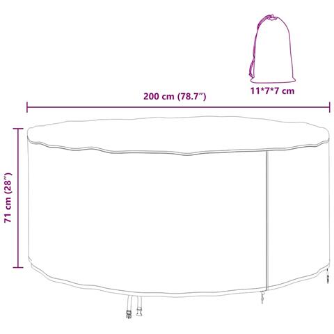 Copertura per mobili da esterno 200 x 200 x 71 cm Tessuto 210D - Foto 9