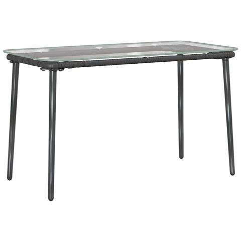 Tavolo da Giardino Nero 80 x 40 x 45.5 cm Poly Rattan - Foto 1