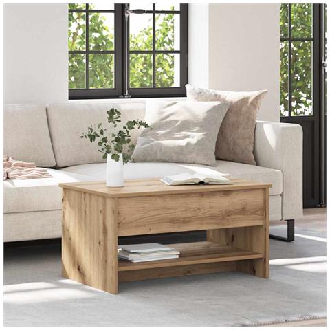 Tavolino da salotto rovere artigianale 80 x 50.5 x 41.5 cm - Foto 2