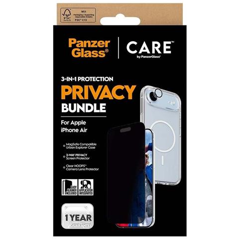 Pack Di Protezione 3-in-1 Per Iphone Air Modello Di Punta Privacy, Nero Transparente - Foto 5