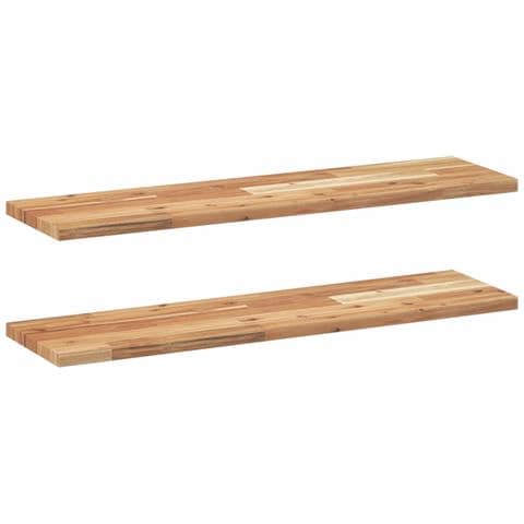 Mensole da Parete 2 pz 80x20x2 cm Legno Acacia Rifinito a Olio - Foto 1