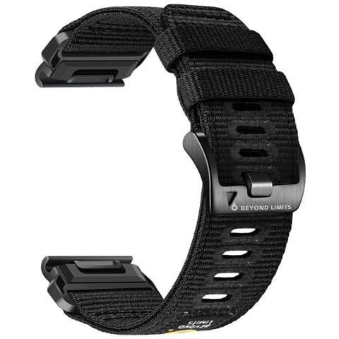 Cinturino In Nylon A Sgancio Rapido Compatibile Con Garmin Fenix 8/7x / 6x /epix Pro Black 22 Mm - Foto 2