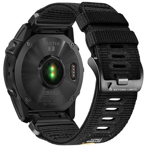 Cinturino In Nylon A Sgancio Rapido Compatibile Con Garmin Fenix 8/7x / 6x /epix Pro Black 22 Mm - Foto 3