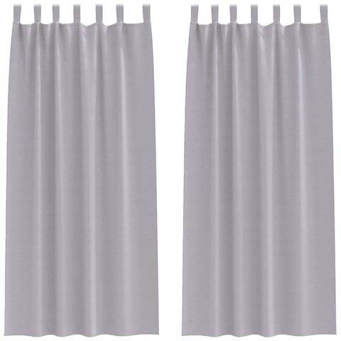 Tende con tende 2 pcs Grigio Metallico Poliestere - Foto 1