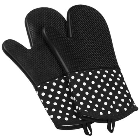 Guanti Da Forno A Microonde Lunghi 300°c Resistenti Al Calore, Antiscivolo In Silicone (1 Paio) Black - Foto 2
