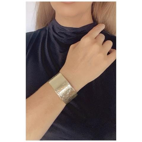 Bracciale Moon Landing Medio In Ottone Placcato Oro - Foto 4
