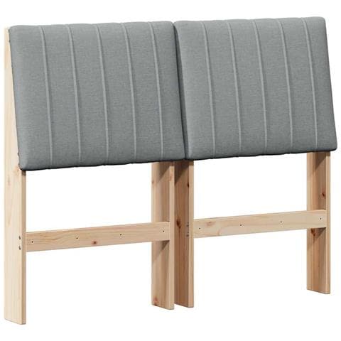 Testiera imbottita Grigio chiaro 120 cm Pino massello - Foto 1