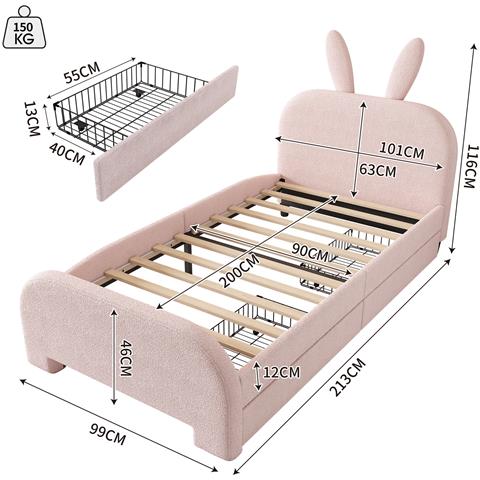Letto Per Bambini A Forma Di Coniglio, Imbottito In Lana D'agnello - Foto 2