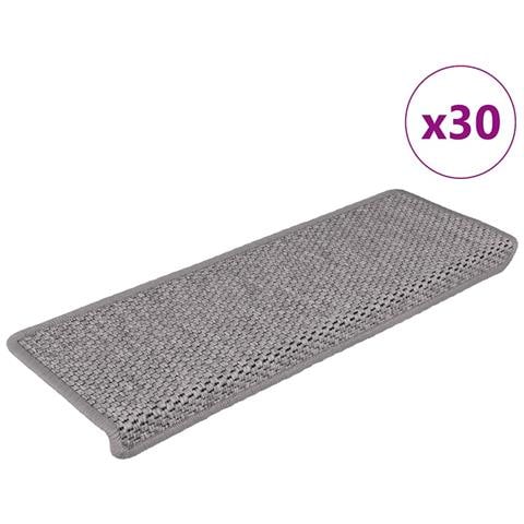Tappeti Autoadesivi Scale Aspetto Sisal 30 pz 65x21x4cm Argento - Foto 1