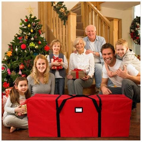 Sacchetto Porta Albero Di Natale - Materiale Pe, Varie Opzioni Di Colore, Protegge Gli Articoli Per Le Feste Dalla Polvere Red Grande - Foto 6