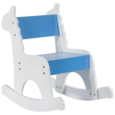 Sedia A Dondolo Per Bambini In Legno Laccata Blu 33x55x51,5 Cm - Foto 1