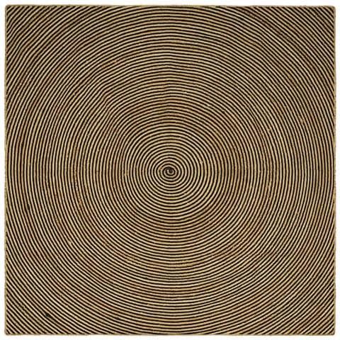 Tappeto Naturale e Nero 240 x 240 cm Juta - Foto 1