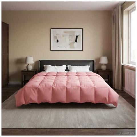 Duvet Invernale Trapuntato Rosa 200 x 240 cm Microfibra - Foto 2