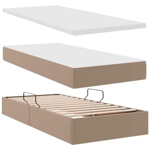 Letto con contenitore e LED con led Cappuccino 90 x 200 cm - Foto 9