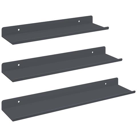 Scaffale da parete 3 pcs Antracite 40 x 9 x 2,5 cm - Foto 1