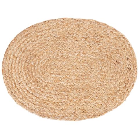 Set 4 Tovagliette Bombay In Juta Naturale Intrecciata Ovale 35x45 Cm - Foto 2