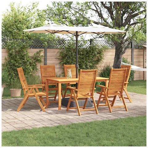 Set da Pranzo per Giardino 7 pcs Marrone - Foto 2