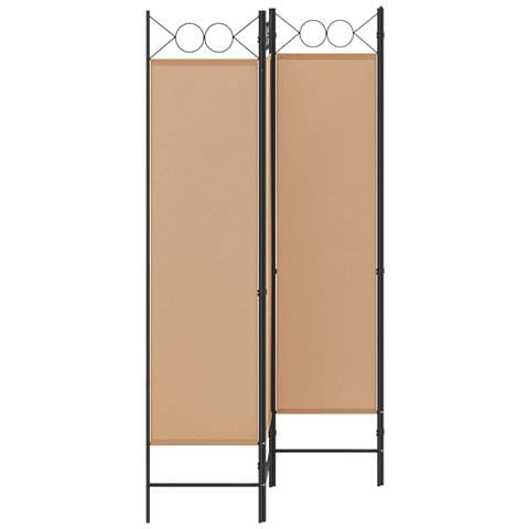 Paravento a 4 Pannelli Beige 160 x 180 cm Tessuto - Foto 2
