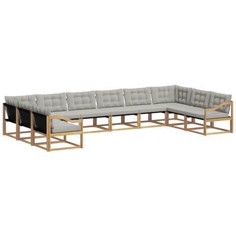 Set di divani da esterno 10 pcs Bianco e Grigio Chiaro - Foto 1