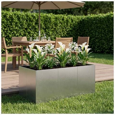 Vaso da giardino Argento 120 x 80 x 60 cm Acciaio Inox - Foto 2