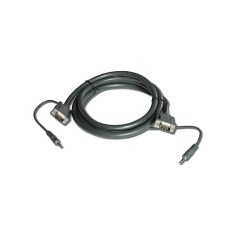 Cavo A / V C-GMA / GMA-25 - 7,62 m - Schermato - 1 x HD-15 Maschio VGA, 1 x Mini-phone Maschio Stereo Audio - 1 x HD-15 Maschio VGA, 1 x Mini-phone Maschio Stereo Audio - Grigio scuro - Foto 1