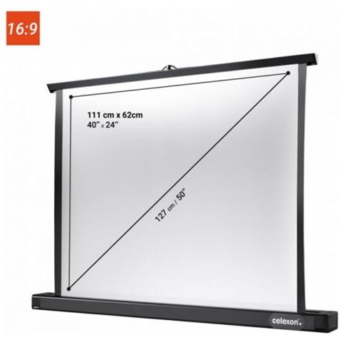Schermo per Proiettore Mini PRO da tavolo 111 x 62 cm 16:9 Nero - Foto 7