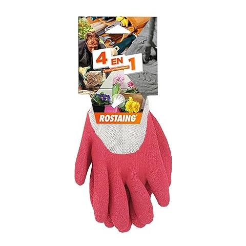 Guanti Fushia - Coppia Di Guanti Protettivi Multiuso In Lattice - Protezione Ideale Per Il Bricolage E Il Giardinaggio In Ambienti Umidi - Guanti Da Piantagione - Rosa E Bianco - Foto 2