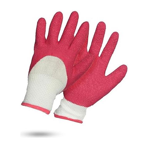 Guanti Fushia - Coppia Di Guanti Protettivi Multiuso In Lattice - Protezione Ideale Per Il Bricolage E Il Giardinaggio In Ambienti Umidi - Guanti Da Piantagione - Rosa E Bianco - Foto 5