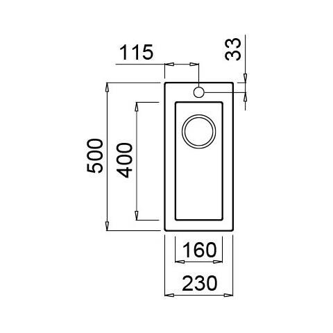 Lavello Quadra 50 Keratek Plus P 23x50 cm 1 vasca Colore Light Grey 97 - Foto 2