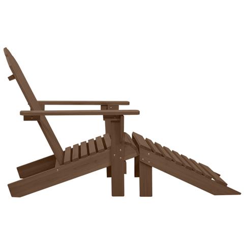 Sedia da Giardino con Poggiapiedi in Legno Marrone - Foto 2